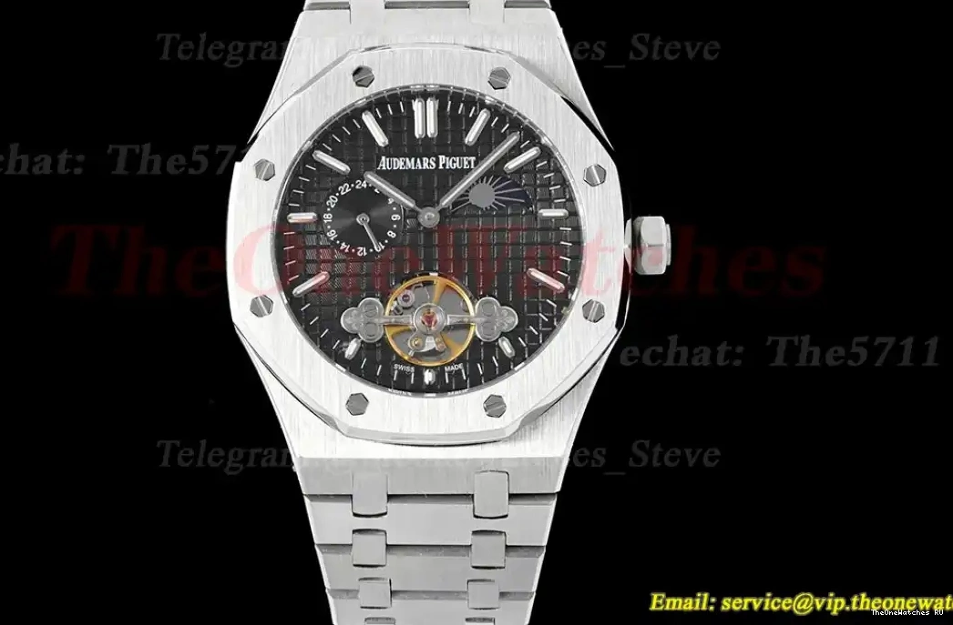 Fake A23J(Erotic) SS SS Oak tourbillon Stk Black Royal ABF 0507